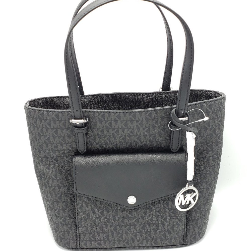 MKors NWT Jet Set Medium Logo Pocket Tote Bag